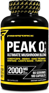 Primaforce Peak O2 Performance Mushroom Powered Oxygen Absorption Booster (180 Capsules) (2,000 mg Per Serving, 60 Servings) - Athletic Performance S
