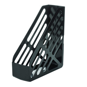 Deflecto Corporate Jumbo Magazine File with SteriTouch Protection, Black Polystyrene Plastic, 12.01" H x 10.43" L x 3.94" W