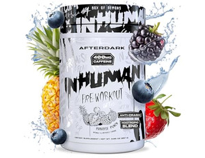AFTERDARK INHUMAN Pre-Workout Powder, Enhanced Mind-Muscle Connection, Sustained Energy, Potent Nootropic Blend, Vegan, Gluten-Free, Soy-Free, 400mg