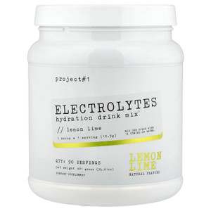 Project #1 Electrolyte Drink Mix - Lemon Lime Flavor - Enhanced Hydration with Potassium & Coconut Water - Low Calorie, High Performance Electrolyte