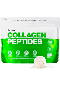 Fernes Hydrolyzed Collagen Peptides Supplement for Women & Men - Joint, Hair, Skin & Nails Support - Grass Fed Type I & III - Keto, Paleo - 14 Servin
