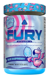 Core Nutritionals Fury V2: Pre-Workout Powder to Maximize Performance in The Gym W/Zum-XR® Caffeine, L-CItruline, and Alpha GPC (40 Scoops) (Fun Swee