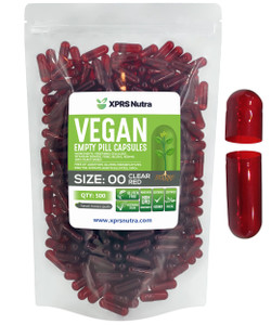 XPRS Nutra Size 00 Empty Capsules - 500 Count Empty Vegan Capsules - Vegetarian Empty Pills - DIY Vegetable Capsule Filling- Veggie Pill Caps (Clear