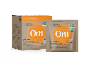 OM MUSHROOM SUPERFOOD Instant Coffe  Organic Arabica with Lions Mane, Cordyceps, Reishi, Turkey Tail & Ginkgo Biloba  Supports Energy, Focus & Men