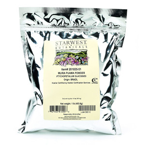 Muira Puama Powder - Ptychopetalum olacoides, 1 lb,(Starwest Botanicals)