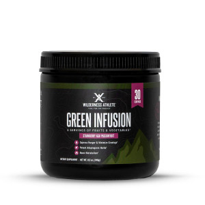Wilderness Athlete Green Infusion, Supergreen Superfood Power Greens Powder, Wheatgrass Powder with Astragalus Root, Green Tea Extract, & Chlorella,