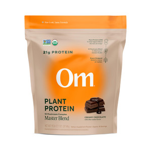 OM MUSHROOM SUPERFOOD Master Blend Vegan Protein  Organic Chocolate Plant Protein with 10 Mushrooms, Ashwagandha, BCAAs & B12  Energy, Recovery & I