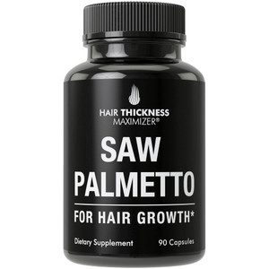 Hair Thickness Maximizer Saw Palmetto Capsules for Men and Women. Saw Palmetto Supplement to Support Hair Strength & Thickness. Non-GMO and Gluten Fr