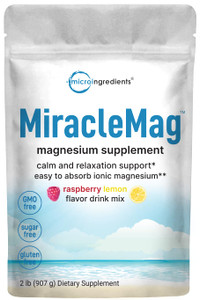 Calm Magnesium Powder, 2lbs | Magnesium Citrate Powder | Sweet Raspberry Lemon Flavored | Easily Absorbed | Non-GMO, Vegan, Sugar Free
