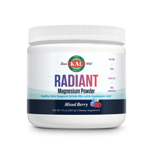 KAL Radiant Magnesium Powder, Mixed Berry Flavor, Hyaluronic Acid and Magnesium Supplement, Skin & Antioxidant Support, Sugar Free, 60 Servings, 7.3