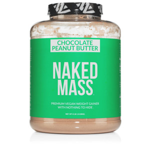 NAKED Vegan Mass - Chocolate Peanut Butter - 1,290 Calories, Nothing Artificial, All Natural Chocolate PB Weight Gainer Protein Powder, Non-GMO, Soy