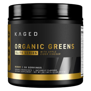 Kaged Organic Greens Elite, Superfood and Greens Powder with Apple Cider Vinegar, Adaptogen, Prebiotics, Vitamins & Minerals, Berry, 30 Servings
