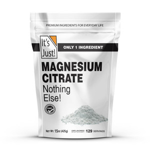 It's Just - Magnesium Citrate Powder, 15oz, Non-GMO Magnesium Supplement, Unflavored (15oz / 129 Servings)