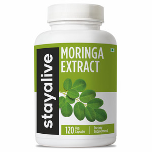 STAY ALIVE Moringa Capsules 1000mg, 20:1 Extract, 120 Pills, Green Superfood with Extra Strength, 100% Pure Oleifera Leaf Powder, 2 Months Supply, Al