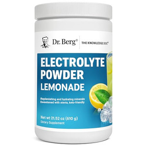 Dr. Berg Zero Sugar Hydration Keto Electrolyte Powder - Enhanced w/ 1000 mg of Potassium & Real Pink Himalayan Salt (NOT Table Salt) - Lemonade Flavo