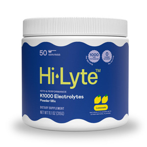 Hi-Lyte Keto K1000 Electrolyte Powder | Lemonade | Hydration Supplement Drink Mix | Boost Energy & Beat Leg Cramps | No Sugar, No Maltodextrin | 50 S