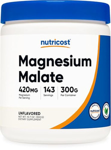 Nutricost Magnesium Malate Powder (300g) - 420mg of Magnesium Per Serving - Non-GMO, Gluten Free