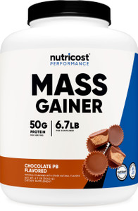 Nutricost Mass Gainer (Chocolate Peanut Butter Flavor, 6.7 LBS) 50 Grams of Protein Per Serving - Non-GMO