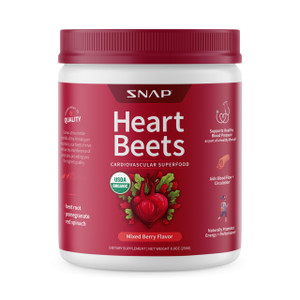 Snap Supplements Heart Beets, Organic Beet Root Powder, Cardiovascular Support Supplement for Men & Women, Beets, Pomegranate, B Vitamins & Red Spina