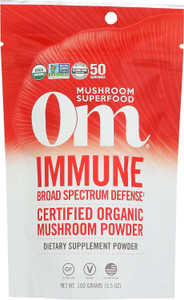 OM MUSHROOM SUPERFOOD Immune Blend Mushroom Powder Superfood Supplement, 3.5 Ounce, 50 Servings, Mushroom Blend, Reishi & Turkey Tail; Daily Immune S
