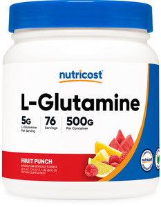 Nutricost L-Glutamine Powder 500 Grams (Fruit Punch) - (76 Servings per Bottle)