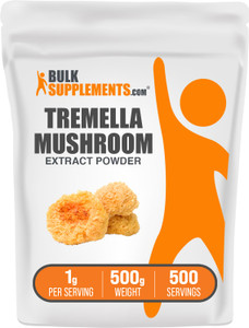 BulkSupplements.com Tremella Mushroom Extract - Tremella Fuciformis Extract, Mushroom Supplement - Vegan & Gluten Free, 1g per Serving, 500g (1.1 lbs