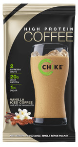 CHIKE Vanilla High Protein Iced Coffee, 20 G Protein, 2 Shots Espresso, 1 G Sugar, Keto Friendly and Gluten Free, 12 Single Serve Packets