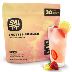 SALTT Electrolytes Powder Flavored Drink Mix - Endless Summer - 30 Hydration Packets - Magnesium, Potassium, Sodium, Trace Minerals - Zero Sugar & Gl