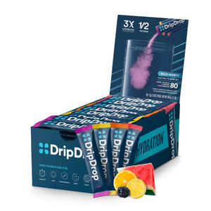 DripDrop Hydration Packets - Bold Variety Pack - Single Serve Electrolytes Powder Drink Mix - Watermelon, Berry, Lemon, Orange - Non-GMO, Gluten Free