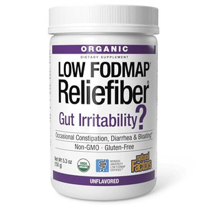Natural Factors Organic Low FODMAP Reliefiber Powder - Digestive Health Support Supplement with Dietary & Soluble Fiber - Gut Health Support Aids Mil