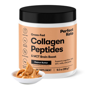Perfect Keto Collagen Peptides Protein Powder with MCT Oil, Hydrolyzed Collagen, Type I & III Supplement, Gluten Free Grass Fed, Low Carb, Keto Coffe