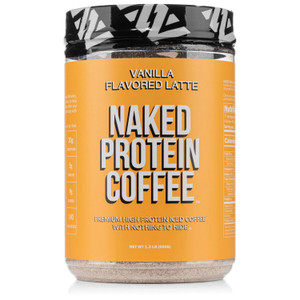 NAKED Vanilla Latte Protein Coffee - Premium Colombian Iced Coffee Protein Shake Drink, Delicious Keto Friendly and Gluten Free, 17 Servings