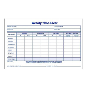 Adams Weekly Time Sheet, 1-Part, 5.5 x 8.5 Inches, Blue/White, 100 Sheets Per Pad, 2 Pack (9507ABF)