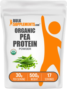 BulkSupplements.com Organic Pea Protein Powder - Plant Based & Vegan Protein Powder - Unflavored & Gluten Free, 30g per Serving, 500g (1.1 lbs) (Pack