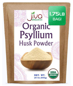 Jiva Organics Psyllium Husk Powder 1.75 LB Bulk Bag - Gluten Free, Easy Mixing Fiber, Unflavored, Fine Ground, Non GMO Pure - Keto Friendly