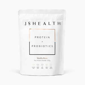 JSHealth Vegan Pea Protein Powder with Probiotics - Vanilla Bean Flavor - Gluten Free, Non GMO, Plant Based Protein Drink Mix, 300g