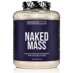 NAKED Vanilla Mass - All Natural Vanilla Weight Gainer Protein Powder - 8lb Bulk, GMO Free, Gluten Free & Soy Free, No Artificial Ingredients - 1,260
