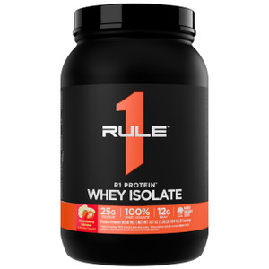 Rule 1 R1 Protein Whey Isolate - with 25g Protein & 6g BCAA Exclusively from Isolated & Hydrolyzed Sources for Workout Recovery (2 Pounds*, Strawberr