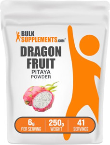 BulkSupplements.com Dragon Fruit Powder - Dragon Fruit Supplement, Pink Pitaya Powder - Gluten Free, 6g per Serving, 250g (8.8 oz) (Pack of 1)