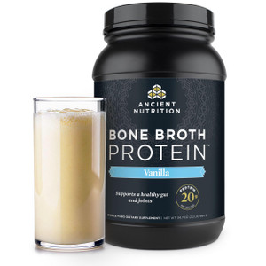 Ancient Nutrition Grass Fed, Bone Broth Protein Powder, 20g Protein, Hydrolyzed Collagen Peptides, Keto & Paleo Friendly, Supports Joint, Gut Health,
