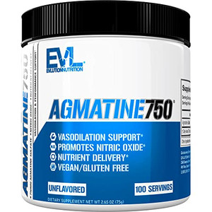 Evlution Agmatine Sulfate Nitric Oxide Powder Nutrition High Strength Agmatine Sulfate Powder Nitric Oxide Supplement for High Intensity Pumps Muscle