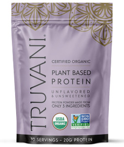 Truvani Vegan Pea Protein Powder | Unflavored | 20g Organic Plant Based Protein | 10 Servings | Keto | Gluten & Dairy Free | Low Carb | No Added Suga