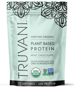 Truvani Vegan Pea Protein Powder | 20g Organic Plant-Based Protein | Keto | Gluten & Dairy Free | Low Carb | No Added Sugar | Mint Chocolate | 20 Ser