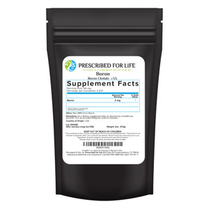 Prescribed for Life Boron Chelate 5% Powder, Natural Boron Supplement for Men and Women, Gluten Free, Vegan, Non GMO (113g)