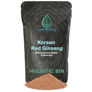 Holistic Bin Korean Red Ginseng Powder Pure Panax Ginseng Supplement | Vegan, Gluten Free, Non GMO, No Fillers | Rich in Ginsenosides (50g)
