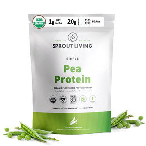Sprout Living Organic Pea Protein Powder, Unflavored, 20 Grams of Plant Based Organic Protein Powder Without Artificial Sweeteners, Non Dairy, Non-GM