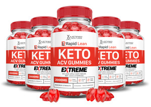 (5 Pack) Rapid Lean Keto ACV Gummies Extreme 2000MG Rapid Lean Keto Gummies Apple Cider Vinegar Formulated with Pomegranate Beet Juice Powder B12 Veg