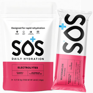 SOS Hydration Electrolyte Powder Drink Mix | 24 Servings | Essential Vitamins Low Sugar Keto-Friendly | Watermelon