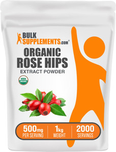BulkSupplements.com Organic Rosehip Extract Powder - Rose HIPS Supplement, Rosehip Powder - Herbal Supplement, Antioxidants Source - Gluten Free, 500
