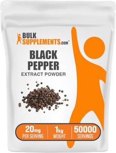 BulkSupplements.com Black Pepper Extract Powder - Black Pepper Supplements, Piperine Supplements - Vegan & Gluten Free, 20mg per Serving, 1kg (2.2 lb